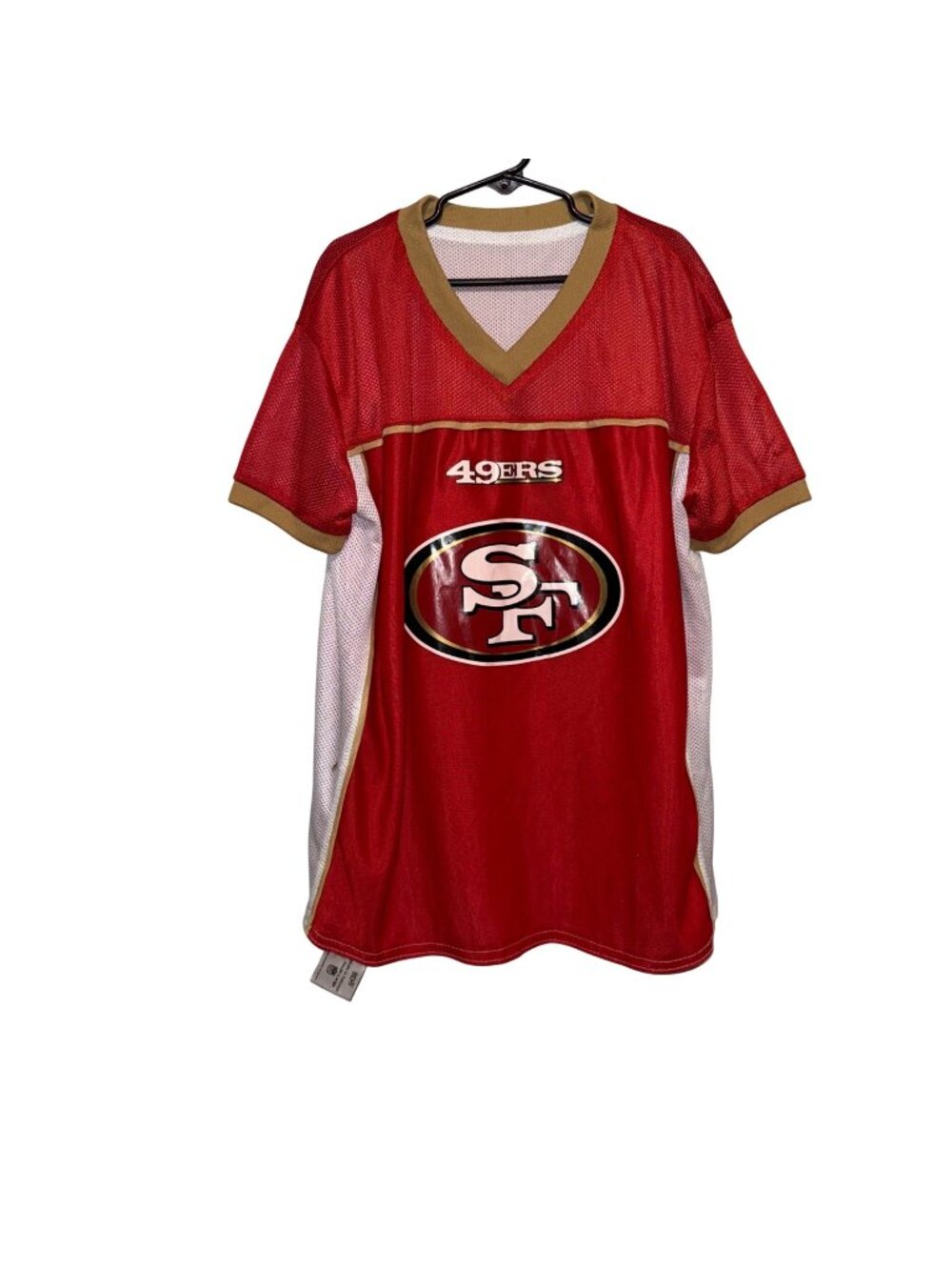 San Francisco 49ers NFL Youth Large Reversible Mesh Jersey Red & White Gold Trim